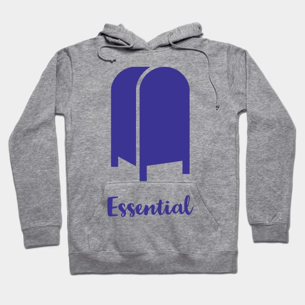 Essential Postal Box Post Office USPS Blue Hoodie by terrybain